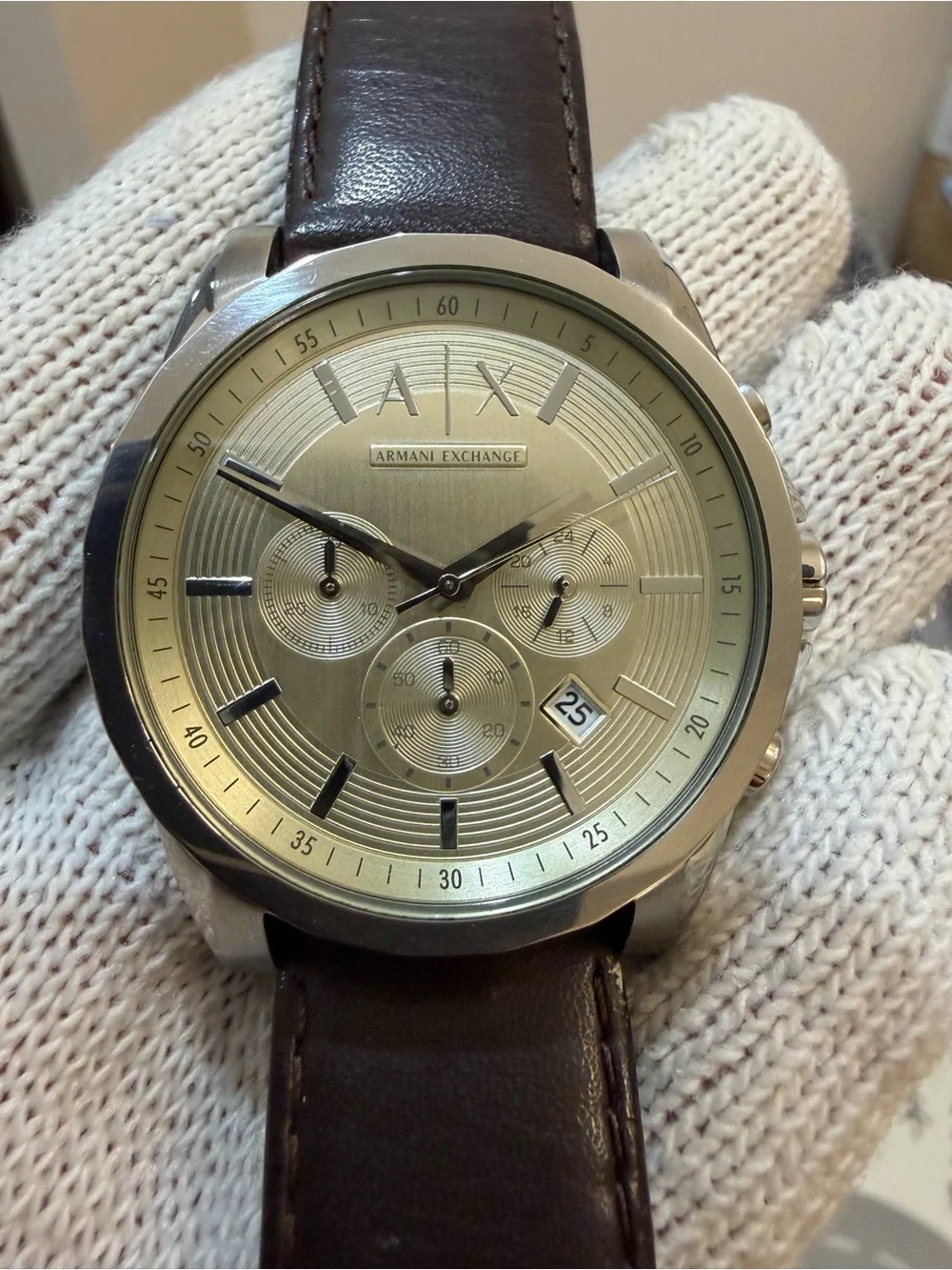 Armani Exchange Men's AX2506 Outerbanks Chronograph Brown Leather Watch 45mm